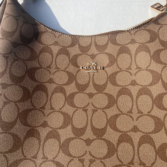 Coach Brown Signature Coated Canvas and Leather Harley Hobo - Picture 14 of 16